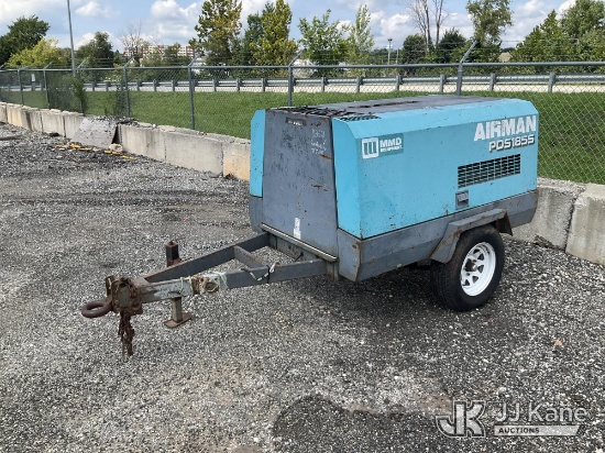 (Plymouth Meeting, PA) Airman PDS185S Portable Air Compressor, Trailer Mtd. Runs & Builds Air