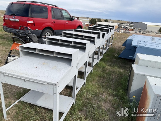 (Colorado Springs, CO) (8) Metal Standing Desks With Drawer Operates