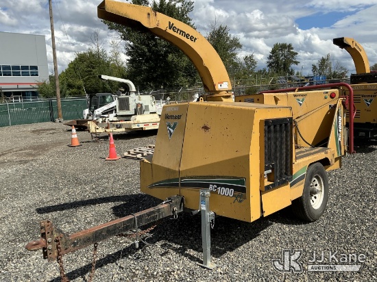 (Portland, OR) 2007 Vermeer BC1000 Chipper (12in Drum) Not Running, Condition Unknown, Exterior Defe