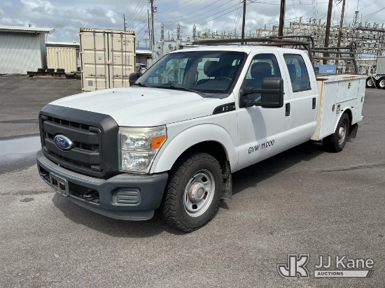 (Hilo, HI) 2011 Ford F-350 SD Crew-Cab Service Truck Runs & Moves) (Seller States: Air Bag Light On,