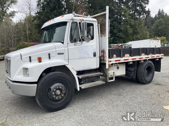 (Eatonville, WA) 1995 Freightliner FL70 Flatbed Truck Runs & Moves