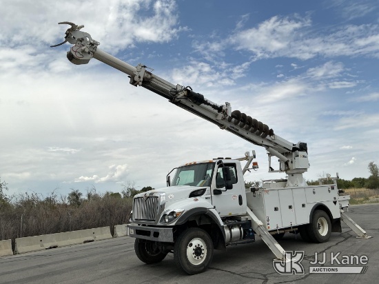 (Salt Lake City, UT) Altec DM47BTR, Digger Derrick rear mounted on 2021 International HV507 Utility