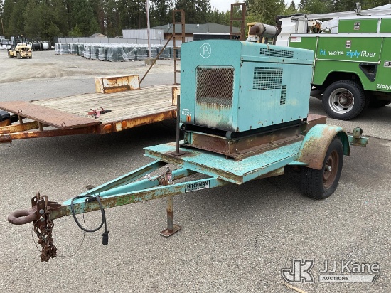 (Hayden, ID) 1989 Onan 75 KVA Enclosed Portable Generator, Trailer Mounted Non Titled) (Not Running,