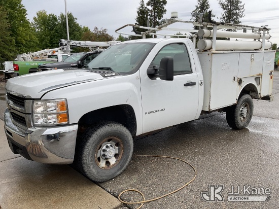 (Hayden, ID) 2008 Chevrolet Silverado 3500HD Enclosed Service Truck, All Items Pictured In Bins Will