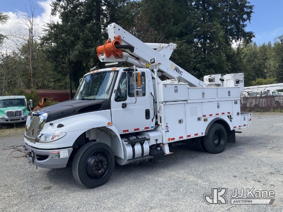 (Eatonville, WA) Altec TA40, Articulating & Telescopic Bucket Truck mounted behind cab on 2017 Inter