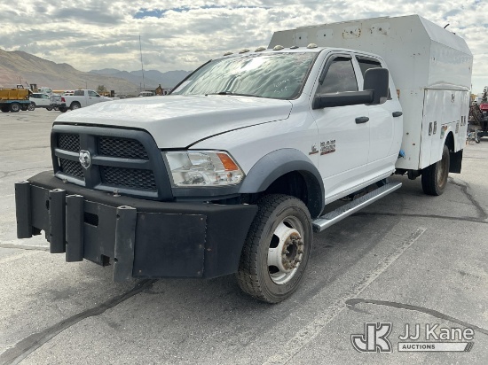 (Salt Lake City, UT) 2018 Ram 4500 4x4 Enclosed High-Top Service Truck Not Running, Condition Unknow