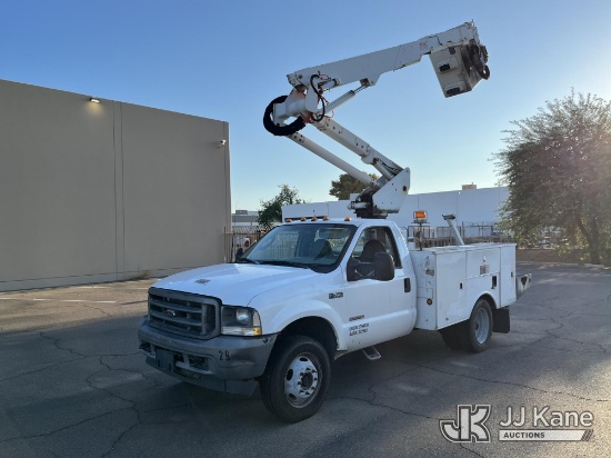 (Tempe, AZ) Altec AT37G, Articulating & Telescopic Bucket Truck mounted behind cab on 2003 Ford F-55