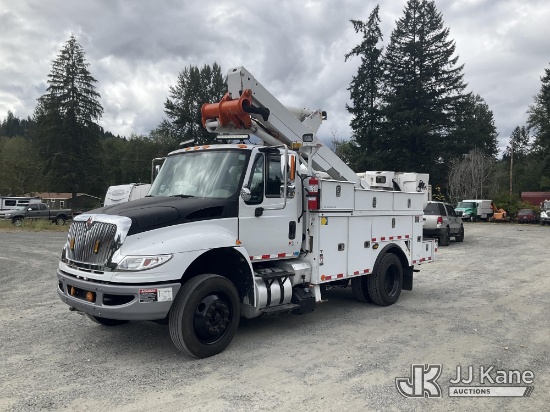 (Eatonville, WA) Altec TA40, Articulating & Telescopic Bucket Truck mounted behind cab on 2017 Inter