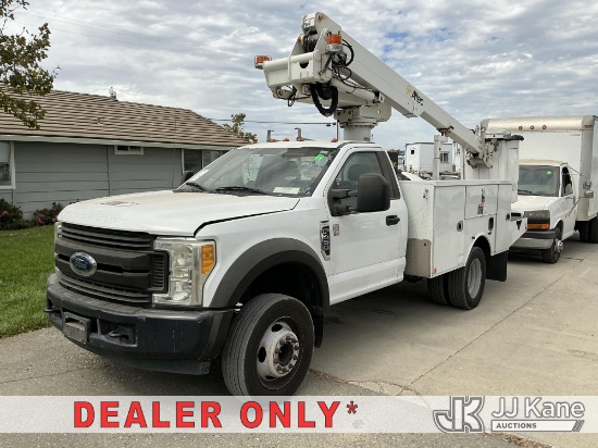 (Dixon, CA) Altec AT235, Articulating & Telescopic Bucket Truck mounted behind cab on 2017 Ford F-45