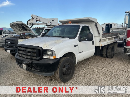(Dixon, CA) 2002 Ford F-550 Regular Cab DRW Dump Truck Not Running, Conditions Unknown
