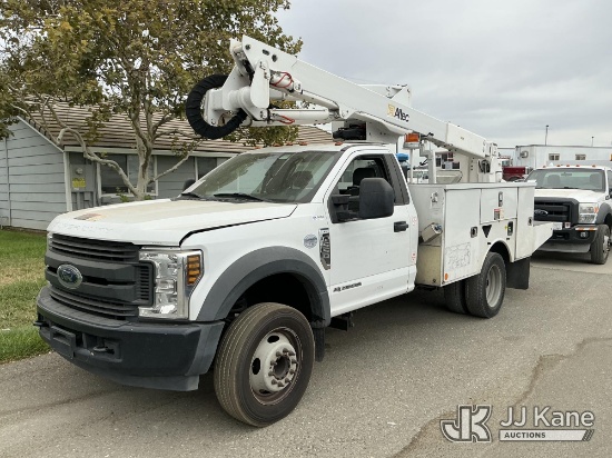 (Dixon, CA) Altec AT40G, Articulating & Telescopic Bucket Truck mounted behind cab on 2018 Ford F-55