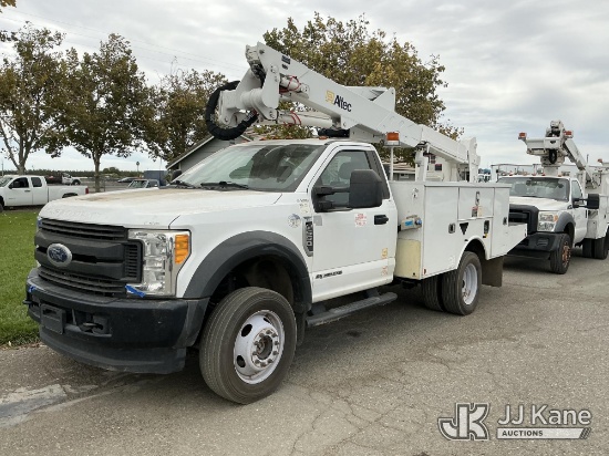 (Dixon, CA) Altec AT37G, Articulating & Telescopic Bucket Truck mounted behind cab on 2017 Ford F-55
