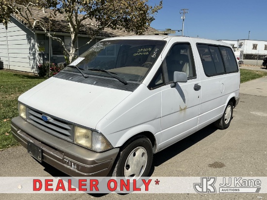 (Dixon, CA) 1994 Ford Aerostar Van Runs & Moves) (High Hydrocarbon Emissions-15 MPH & 25 MPH, MIL Wi