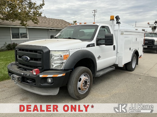 (Dixon, CA) 2012 Ford F-550 Regular Cab DRW Service Truck Runs & Moves)(VANAIR Operates, Dash Warnin