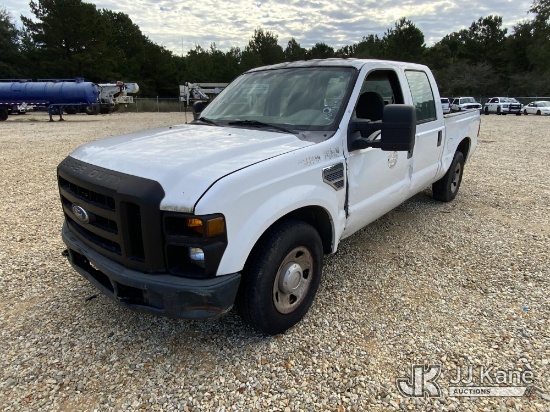 (Hammond, LA) 2008 Ford F250 Crew-Cab Pickup Truck Wrecked) (Runs & Moves) (Jump To Start, Check Eng