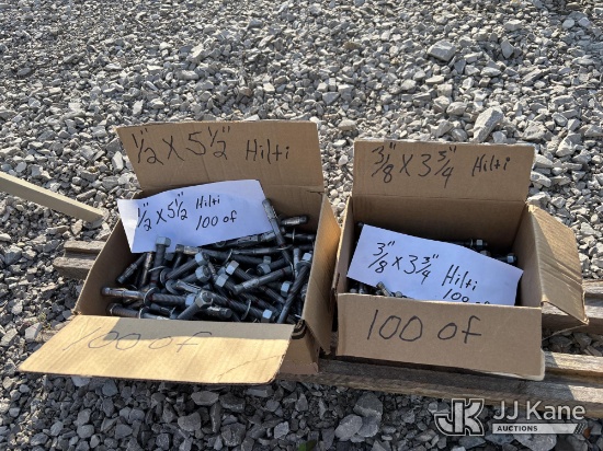 (Verona, KY) (100) Hilti 1/2" X 5-1/2" Kwik Bolt Wedge Anchor (100) Hilti 3/8" X 3-3/4" Kwik Bolt We