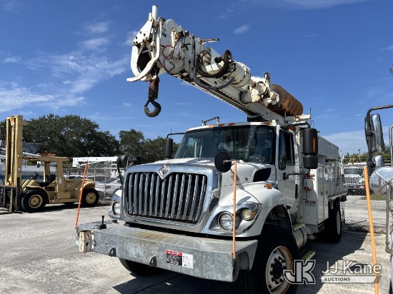 (Riviera Beach, FL) Altec DM47-TR, Digger Derrick rear mounted on 2012 International 7300 Flatbed/Ut