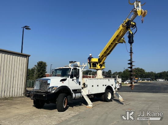 (Jefferson, GA) Altec DC45 BR, Digger Derrick rear mounted on 2015 International 7400 Utility Truck,
