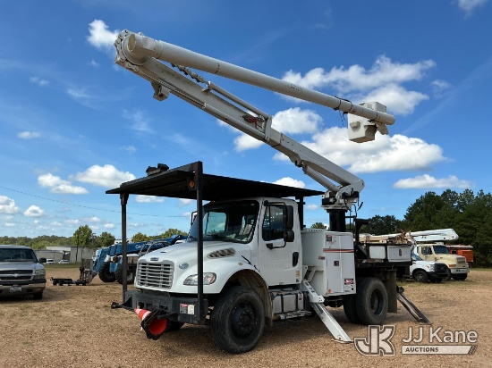 (Byram, MS) Altec LR758RM, Over-Center Bucket Truck rear mounted on 2015 Freightliner M2 106 Flatbed