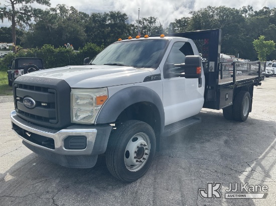 (Ocala, FL) 2016 Ford F450 Flatbed Truck Duke Unit) (Runs & Moves