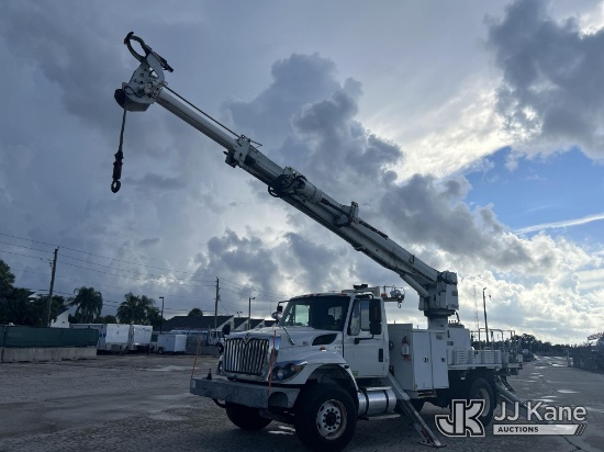 (Riviera Beach, FL) Altec DM47TR, Digger Derrick rear mounted on 2012 International 7300 Flatbed/Uti