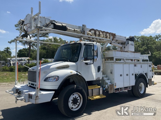 (Ocala, FL) Altec DM47-TR, Digger Derrick rear mounted on 2012 Freightliner M2 106 4x4 Utility Truck