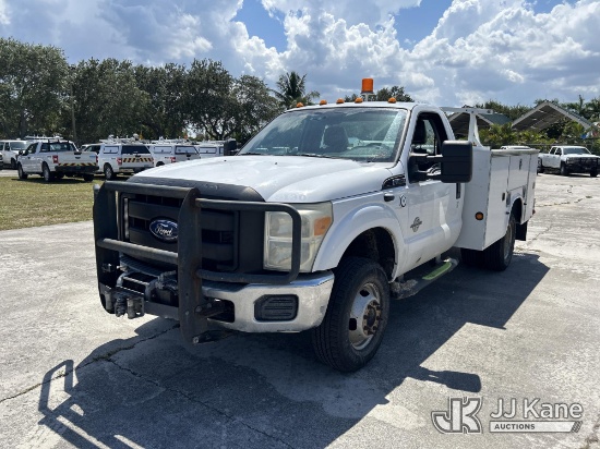 (Riviera Beach, FL) 2011 Ford F350 4x4 Service Truck Runs & Moves) (FL Residents Purchasing Titled I