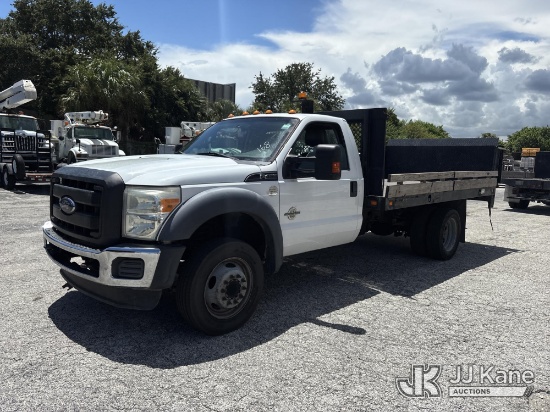 (West Palm Beach, FL) 2013 Ford F-450 SD Flatbed Truck Runs & Moves) (Dash Warning Indicators On) (F
