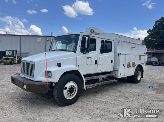 (Memphis, TN) 2003 Freightliner FL70 Crew-Cab Enclosed Utility Truck, Municipal Owned Runs & Moves