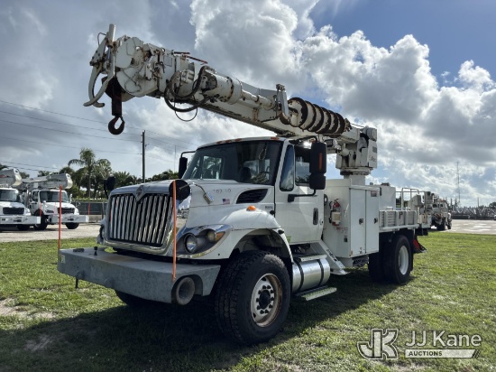 (Riviera Beach, FL) Altec DM47TR, Digger Derrick rear mounted on 2013 International 7300 Flatbed/Uti