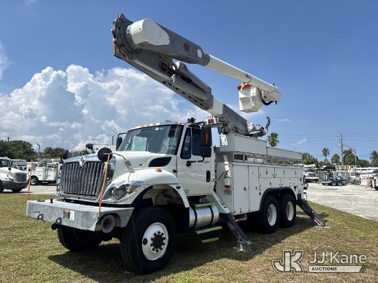 (Riviera Beach, FL) Altec AM55E, Over-Center Material Handling Bucket Truck rear mounted on 2013 Int