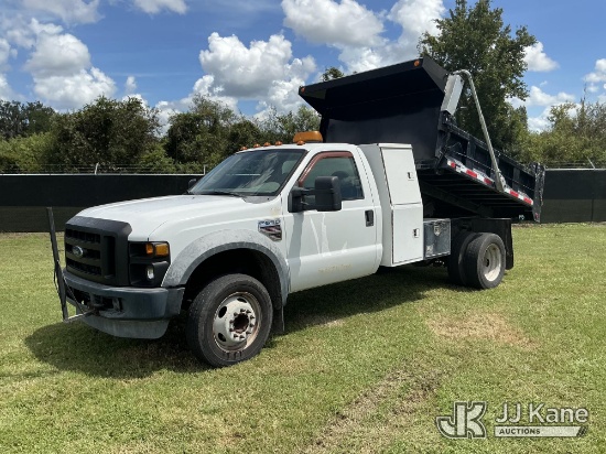 (Tampa, FL) 2009 Ford F-550 Dump Truck, City of Oldsmar Unit Runs, Moves & Dump Operates) (FL Reside