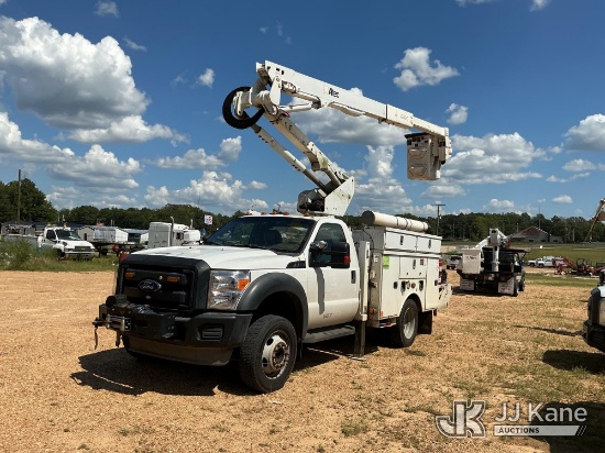 (Byram, MS) Altec AT40G, Articulating & Telescopic Bucket Truck mounted behind cab on 2012 Ford F-55