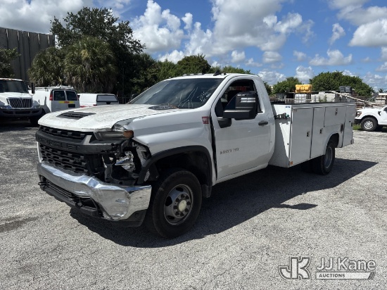 (West Palm Beach, FL) 2021 Chevrolet Silverado 3500HD 4x4 Service Truck Runs & Moves) (Collision Iss