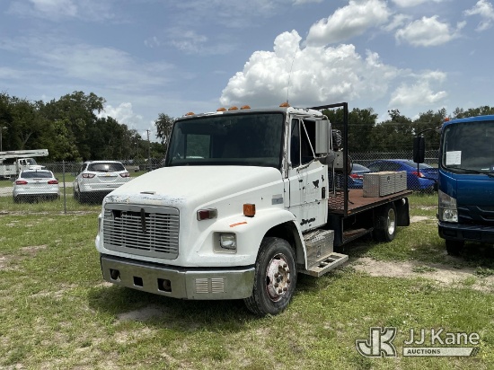 (Tampa, FL) 2001 Freightliner FL60 Flatbed Truck Not Running, Condition Unknown) (No Key, Exterior D
