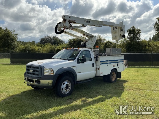 (Tampa, FL) Altec AT37G, Articulating & Telescopic Bucket Truck mounted behind cab on 2006 Ford F-55