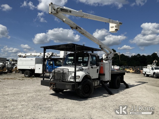 (Chester, VA) Terex XT-60, Over-Center Bucket Truck rear mounted on 2015 Freightliner M2 106 Flatbed