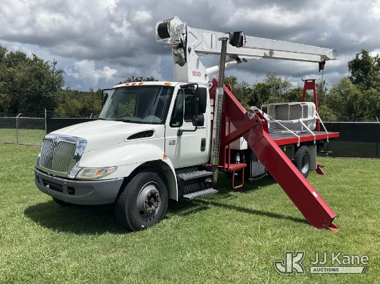 (Tampa, FL) Elliott 1870F, Crane mounted behind cab on 2006 International 4300 Flatbed Truck Runs, M