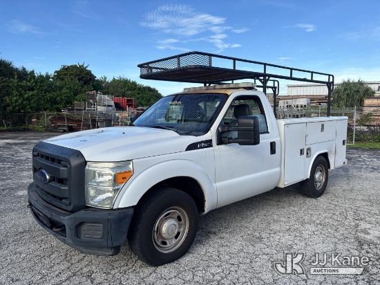 (West Palm Beach, FL) 2016 Ford F250 Service Truck Runs & Moves) (Dash Warning Indicators On) (FL Re