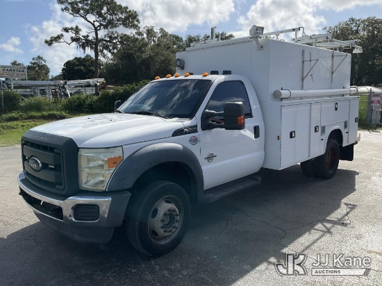 (Ocala, FL) 2015 Ford F-550 Enclosed High-Top Service Truck Duke Unit) (Runs & Moves) (Dash Warning