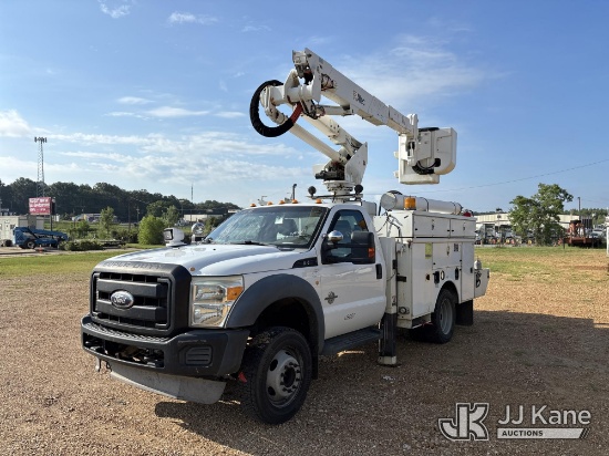 (Byram, MS) Altec AT37G, Articulating & Telescopic Bucket mounted behind cab on 2012 Ford F-550 Regu