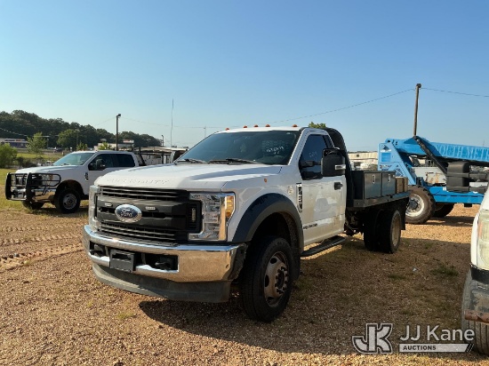(Byram, MS) 2017 Ford F-450 SD Flatbed Truck Not Running, Condition Unknown) (Dash Warning Indicator