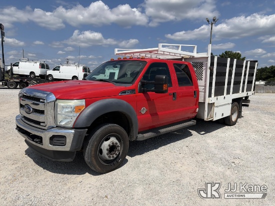 (Villa Rica, GA) 2016 Ford F-550 Crew-Cab Flatbed Truck Runs & Moves) (Dash Warning Indicators On