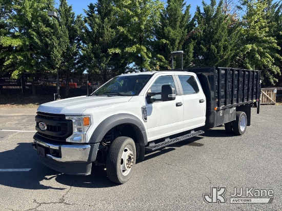 (Manassas, VA) 2022 Ford F550 Crew-Cab Stake Truck Runs & Moves) (Dash Warning Indicators On