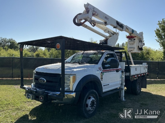 (Tampa, FL) Altec AT37G, Articulating & Telescopic Bucket Truck mounted behind cab on 2017 Ford F-55
