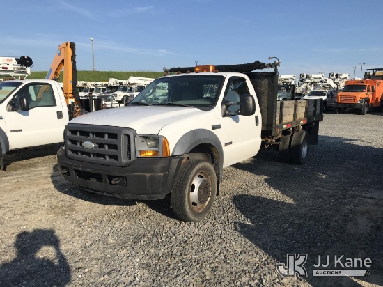 (Mount Airy, NC) 2005 Ford F-550 Flatbed Truck Not Running, Condition Unknown) (Dash Warning Indicat