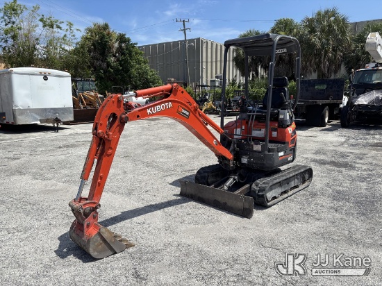 (West Palm Beach, FL) 2020 Kubota U17 Mini Hydraulic Excavator Runs, Moves, & Operates) (Dash Warnin