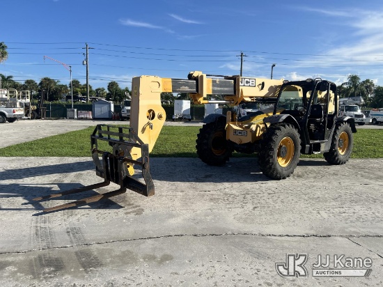 (Riviera Beach, FL) 2014 JCB 507-42 Rough Terrain Telescopic Boom Forklift Runs, Moves & Operates)(C