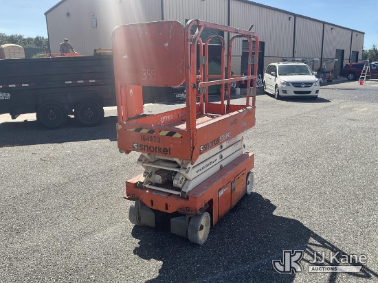 (Wildwood, FL) Snorkel Lift S3219E Self-Propelled Scissor Lift Runs & Operates
