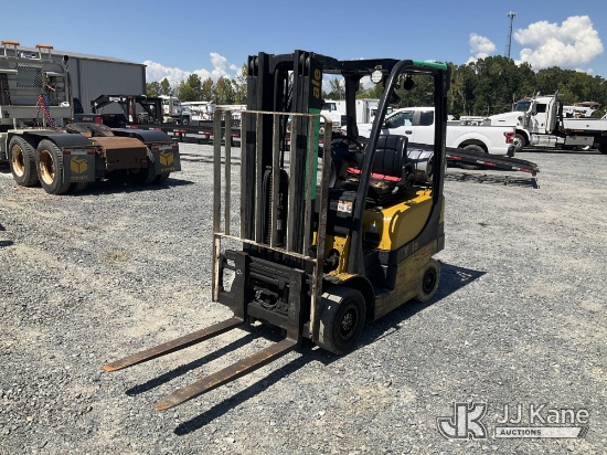 (China Grove, NC) Yale GLP030VXNURE084 Solid Tired Forklift Runs, Moves & Operates) (Dash Warning Li